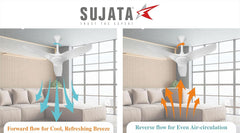 Sujata Serene Air BLDC 1200 mm Ceiling Fan with RF Remote | 5 Star (White)-2