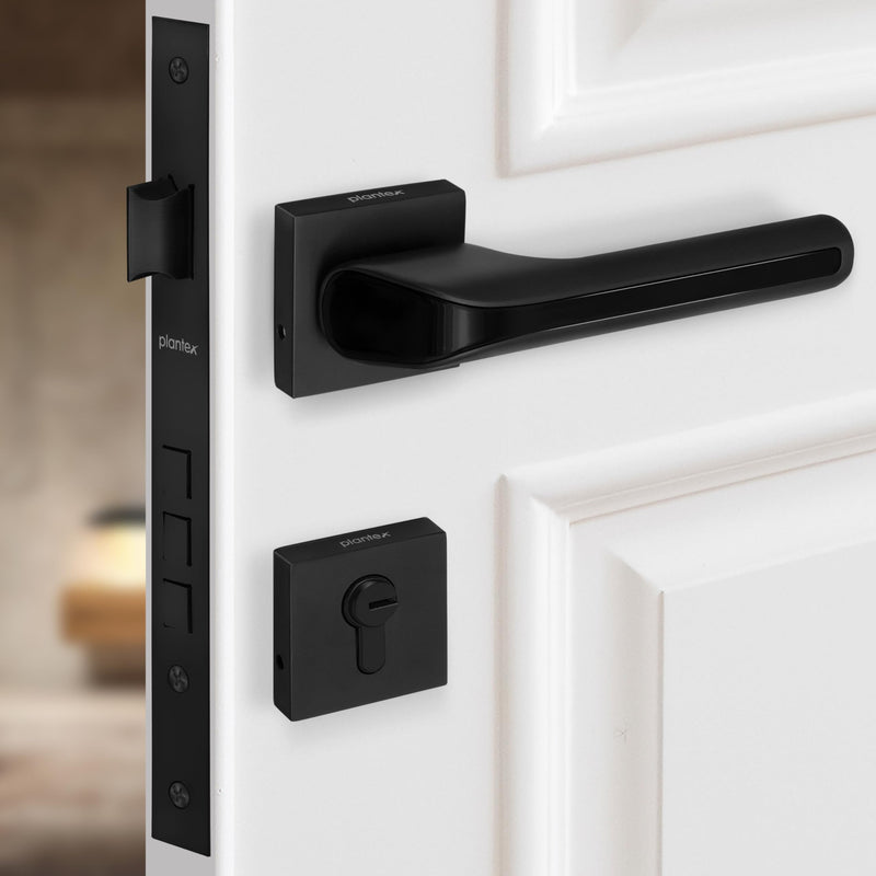 Plantex Door Lock for Home with 3 Years of Warranty/Mortise Locks for Door - Main Door Lock Set (PT-007- Black)-1