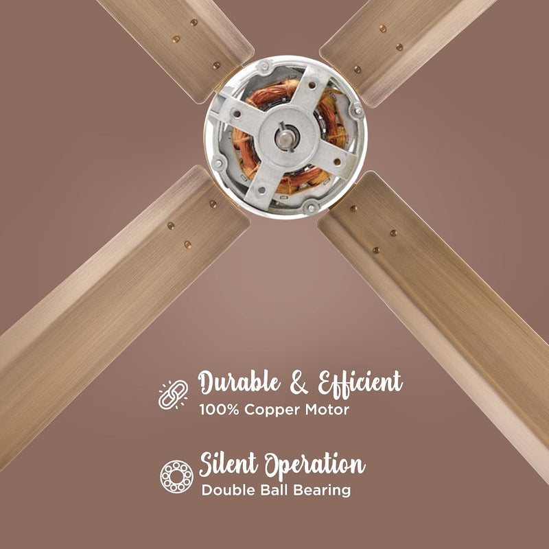 Hindware Delito 1200 mm Designer Ceiling Fan (Antique Copper)-3