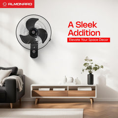 Almonard Aerostar 450 mm High Speed Wall Fan with 100% Copper Motor (Black)-3
