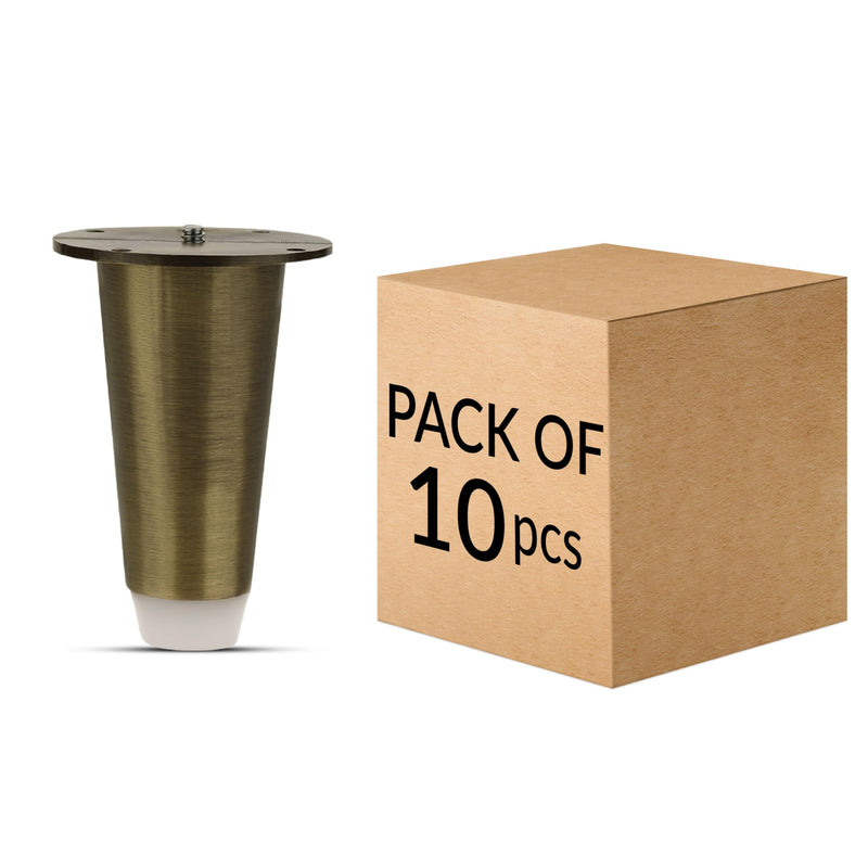 Plantex Heavy Duty Stainless Steel 4 inch Sofa Leg/Bed Furniture Leg Pair for Home/Furniture Legs for Table/Support Legs/Sofa Furniture Leg (Brass Antique) Set of 10 Pcs-1