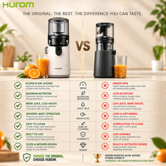 Hurom E50ST Cold Press Juicer for Home, Advanced Cold Press Technology for 20% More Juice, All-in-1 Juicer for Fruits, Vegetables, Nut Milk, World's No. 1 Slow Juicer Brand since 1974 (Mushroom White)