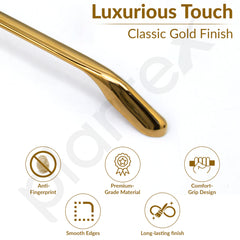 Plantex Cabinet Handle/160mm Handle for Wardrobe/Kitchen Handle/Pull-Push Handle for Home/Office - Pack of 2 (Gold)-3