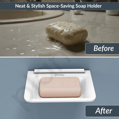 Plantex Acrylic Bathroom Soap Holder/Soap Dish/Wall Mounted Soap Holder/Bathroom Accessories - White-6