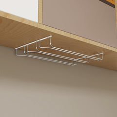 Plantex Stainless Steel Wine Glass Holder/3-Line Hanging Wine Glasses Rack/Upside-Down Glass Organizer Stand for Kitchen & Bar (L20 X W13 Inches - Triple Line), Hanging Shelves-5
