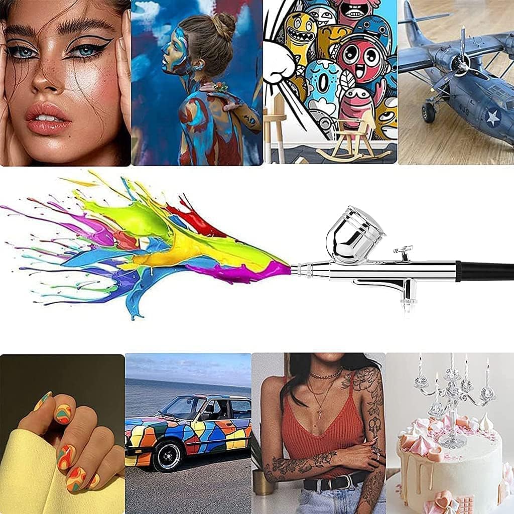 Hetkrishi 0.3mm Multifunction Pen Spray Gun for Paint, Tatoo, Makeup & Bakery use Air Assisted Sprayer Mini Air Compressor Spray Gun