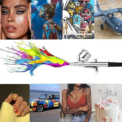 Hetkrishi 0.3mm Multifunction Pen Spray Gun for Paint, Tatoo, Makeup & Bakery use Air Assisted Sprayer Mini Air Compressor Spray Gun