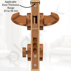 Plantex Door Lock for Home/Main Door Lock Set/Mortise Lock Set with Brass Lock Body & Cylinder - 3 Years of Warranty (7128, PVD Choco)-3
