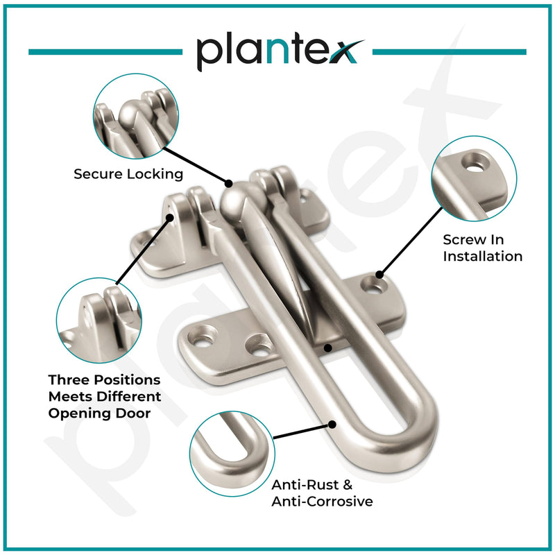 Plantex Security Latch for Home/Safety Door Lock for Home-Office- Hotel, Safety Guard with High Security Auxiliary Lock Pack of 3 (Matt Finish)-4