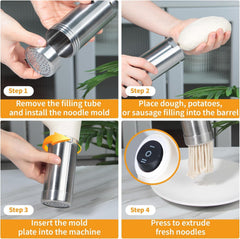 MALATA Pasta Maker Machine with 5 Extrusion Discs | Automatic Noodle Maker for Spaghetti, Ramen, Macaroni & Flat Pasta