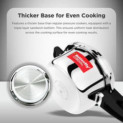 Butterfly Cordial 2L, 3L & 5L SS Pressure Cooker Combo | Stainless Steel | Induction & Gas Stove Compatible| ISI Certified| Triple Safety System| Silver