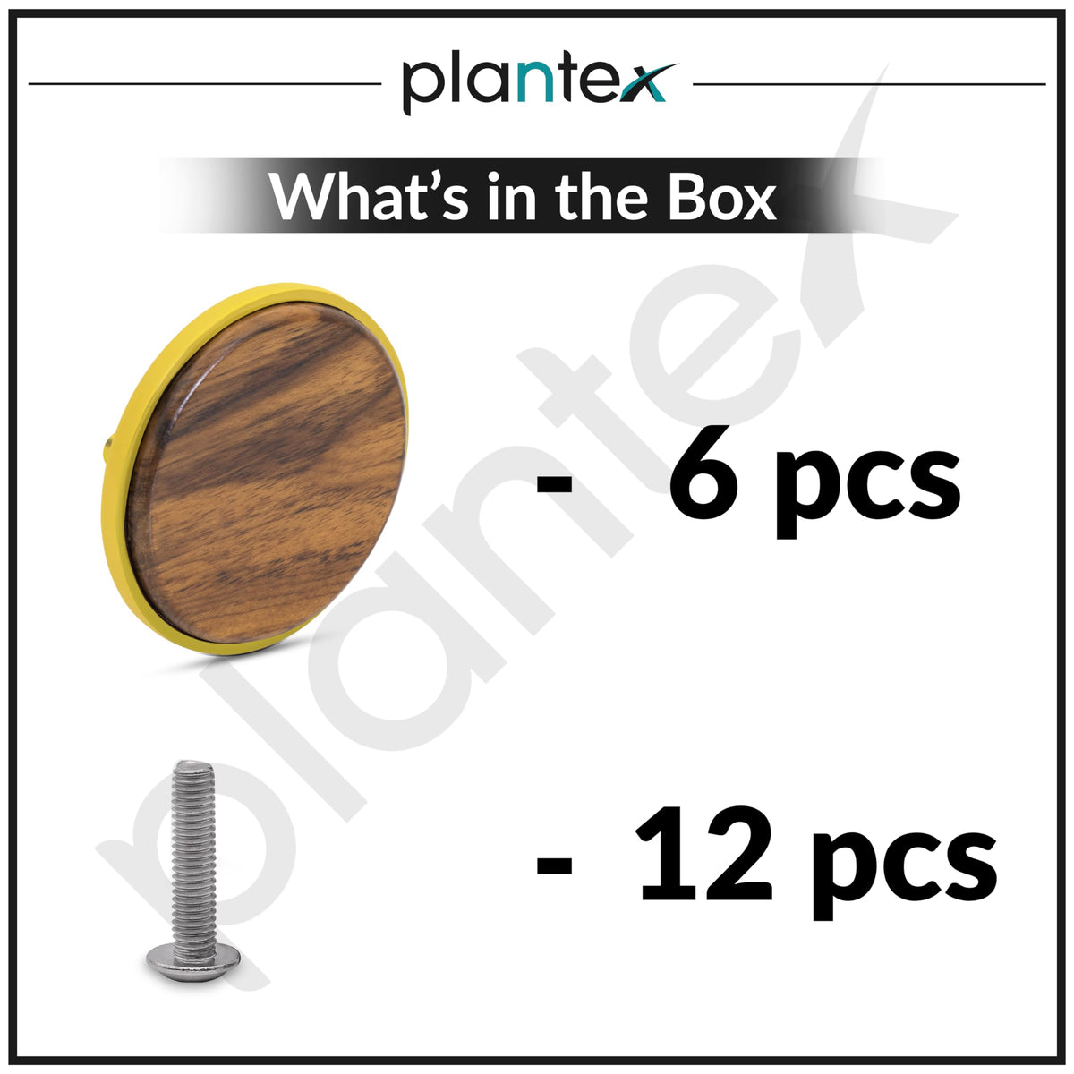 Plantex Knobs for Drawer/Round Drawer Knobs/Knobs for Cabinets/Pull-Push Knobs for Kitchen/Bedroom Drawer - Pack of 6 (Big, Gold & Wood)-5
