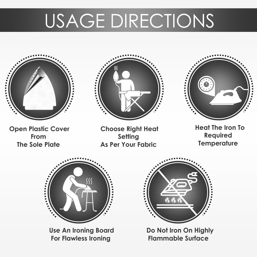 Usha EI 1602 1000-Watt Lightweight Dry Iron (Multi-Colour) + Usha Steam Pro SI 3713 1300-Watt Steam Iron (White/Blue)