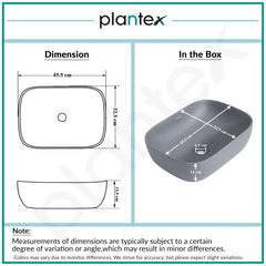 Plantex Ceramic Tabletop Washbasin/Bathroom Basin Sink/Basin for Bathroom/Wash Basin for Restaurant, Hotel (Matt Grey - 18 x 13 x 5 Inch)-3