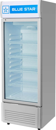 Blue Star VC325 5 Star Frost Free Vertical Glass Single Door Visi Cooler (300L, white)