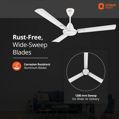 Orient Electric 1200 mm Falcon 425 Deco Ceiling Fan (White)