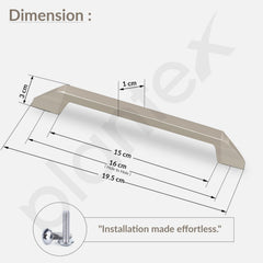 Plantex Cabinet Handle/160mm Handle for Cabinet/Wardrobe Handle/Door Pull-Push Handle for Home/Office - Pack of 1 (Satin)-3