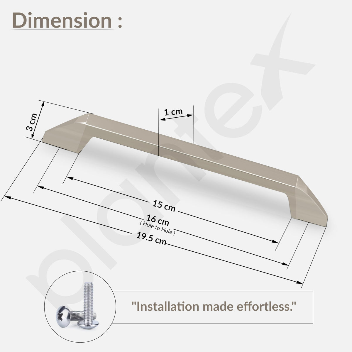 Plantex Cabinet Handle/160mm Handle for Cabinet/Wardrobe Handle/Door Pull-Push Handle for Home/Office - Pack of 1 (Satin)-3