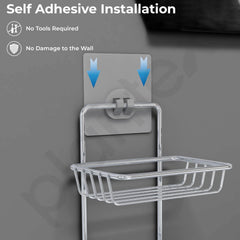Plantex Self-Adhesive Stainless Steel Wall Mounted Soap Holder for Bathroom/Double Layer Soap Dish/Soap Holder Without Drilling - Bathroom Accessories-6