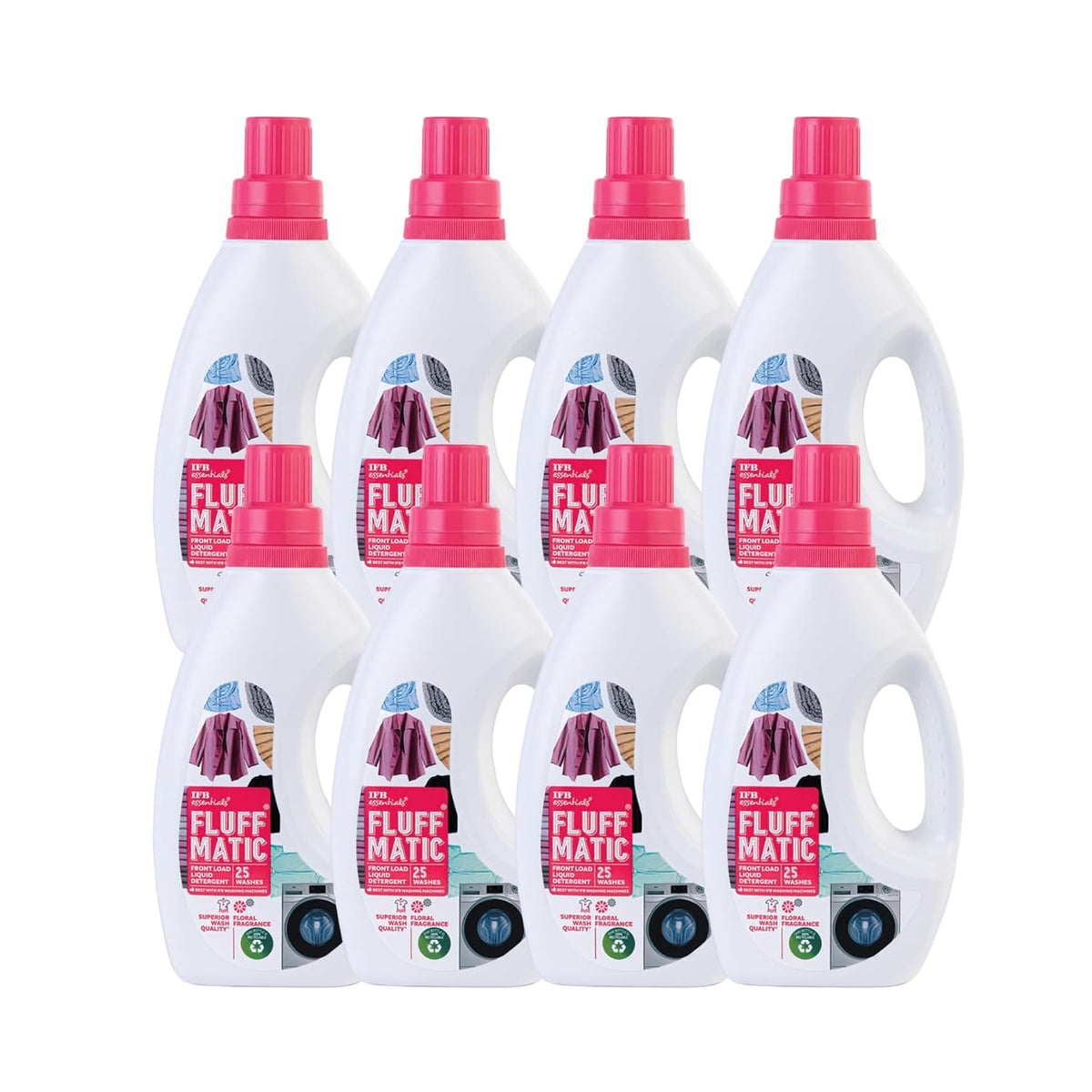 IFB Essentials Front Load LIQUID DETERGENT (Pack of 8 x 880 ml)