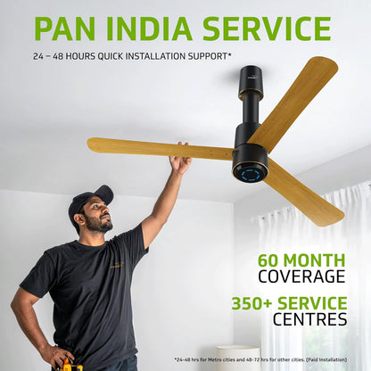 V-Guard Insight-G Premium BLDC Ceiling Fan For Home | 6 Speed Settings | 5-Star Energy Saving | Convenient Remote Control | High-Speed 100% Copper Motor | 1.2M (Choco Gold Wood)