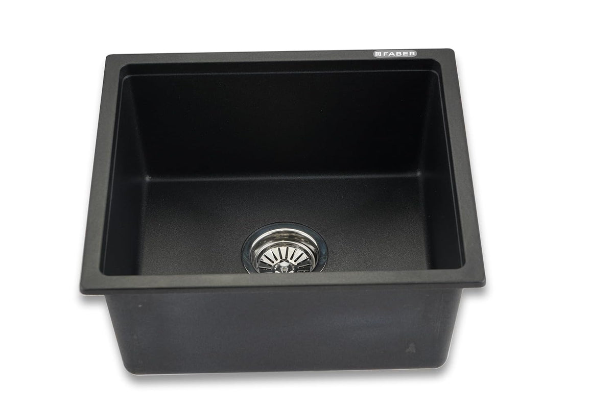 Faber Verona Ingranite18"X16"Single Bowl Sink|Includes Plumbing Waste Kit|25 Years Warranty|Silent,Scratch,Dent & Heat R