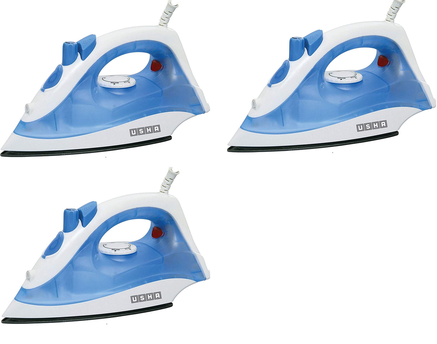 Usha Steam Pro SI 3713 1300-Watt Steam Iron (White/Blue) Pack of 2