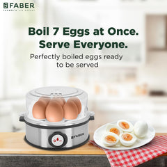 Faber Egg Boiler and Poacher | 7 Egg Capacity | Poach Egg | Steam Vegetables | Stainless Steel Body | Transparent Lid, 3