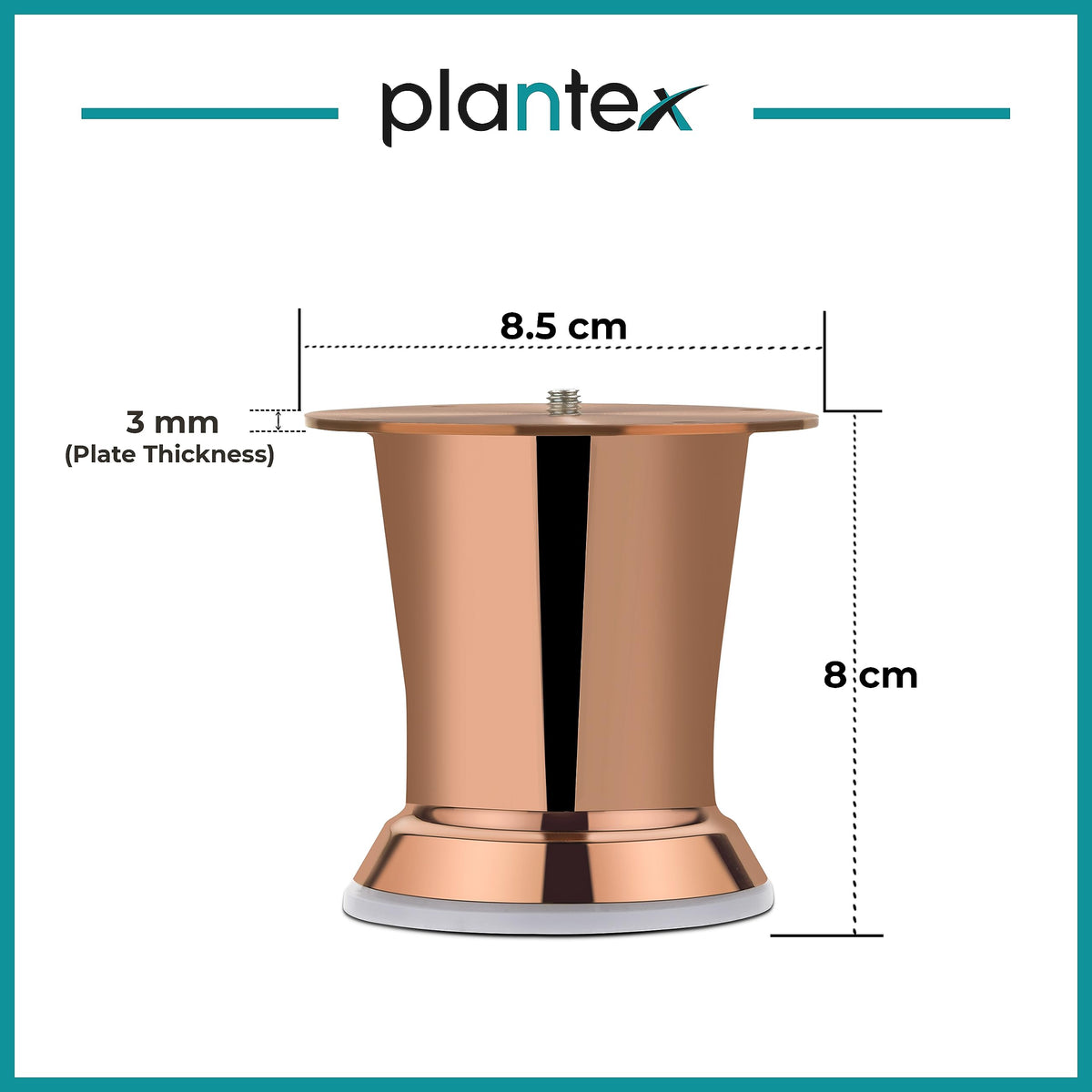 Plantex Heavy Duty 3 Inch Spare Sofa Legs for Bed Furniture/Sofa Legs for Table/Sofa Support Legs Set of 2 Pcs (Rose Gold)-3