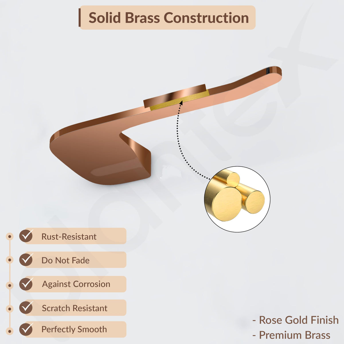 Plantex Smero Pure Brass Toilet Paper Holder/Toilet Paper Roll Holder/Tissue Paper Roll Holder for Bathroom - Smart (PVD Rose Gold)-2