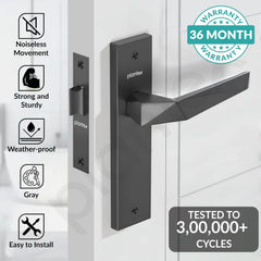 Plantex Heavy Duty Door Lock “ Bathroom Door Lock/Mortise 8inch Keyless Plate Handle Set for Home/Bathroom/Store Room/Balcony/Office with Baby Latch (8129- Grey)-2
