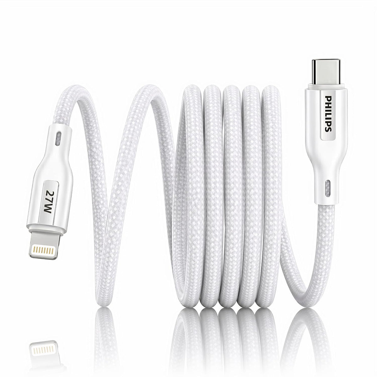 Philips DLC4130LW/94 27W iPhone Original Type-C to Lightning Fast Charging Cable (1m, Bright White)