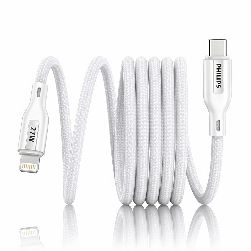 Philips DLC4150LW/94 27W iPhone Original Type-C to Lightning Fast Charging Cable (1.5m, Bright White)