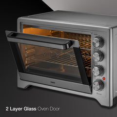 Kaff MFOT45-SS Electric Oven Toaster Grill (OTG) for Kitchen 45 Litre, 2000W with Rotisserie and Convection Fan | Stainl