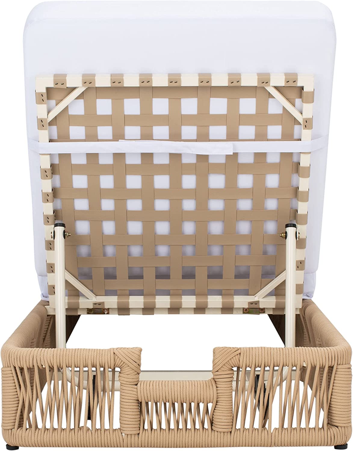 Reynard Outdoor Swimming Poolside Lounger (Tan) Braided & Rope