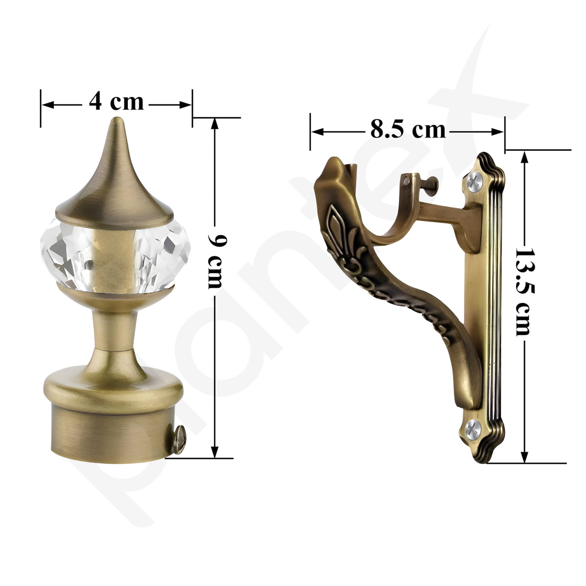 Plantex Curtain Holders for wall/Curtain Brackets/Curtains Accessories (Brass Antique - 5 Pair)-3