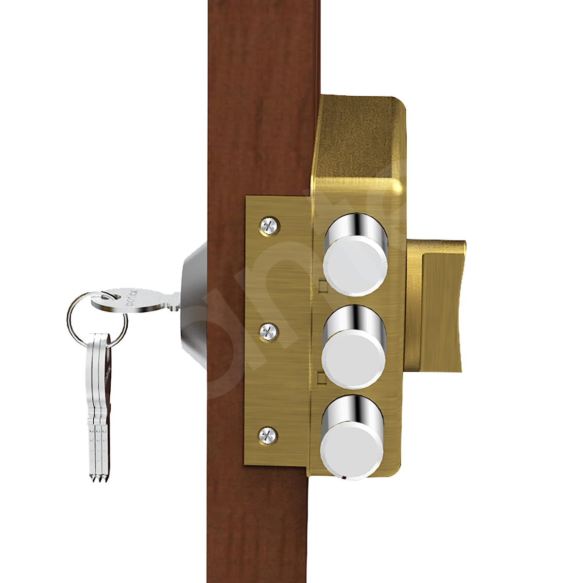 Plantex Heavy Duty Tri Bolt Keypad Lock with Key & Knob for Main Door/Suitable on Single Door for Home,Office,Hotel (Brass Antique)-6