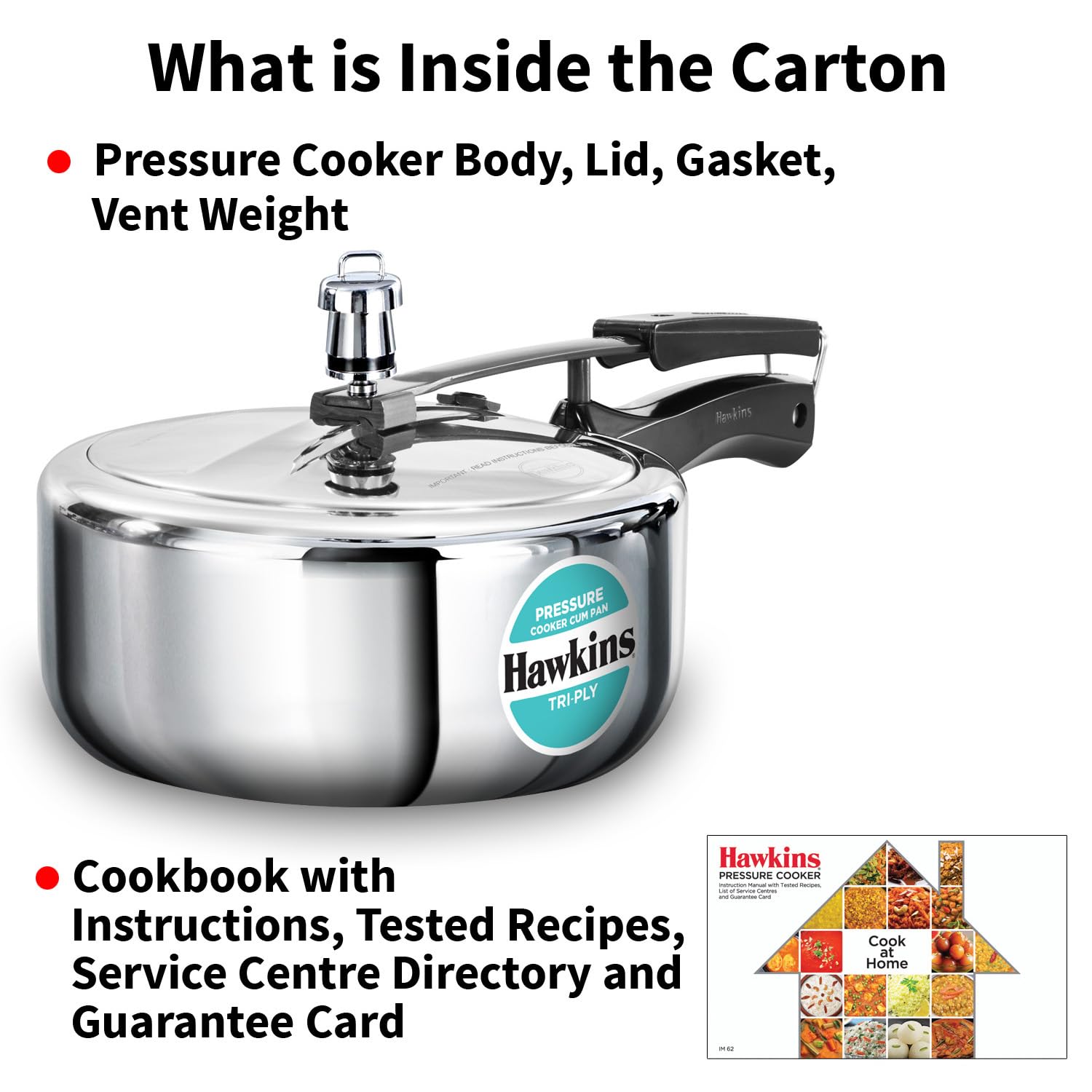 Hawkins 3 Litre Tri-Ply Pressure Cooker cum Pan, Triply Stainless Steel Inner Lid Cooker, Pan, Silver (SSTPP3)