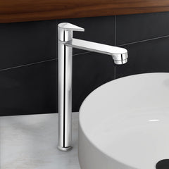 Plantex Pure Brass Pillar Tap for Wash Basin with Water Saving Nozzle/High Neck Wash Basin Tap/Pillar Cocke for Basin with 7 Year Warranty- (PAC-1804-Mirror Chrome)-1