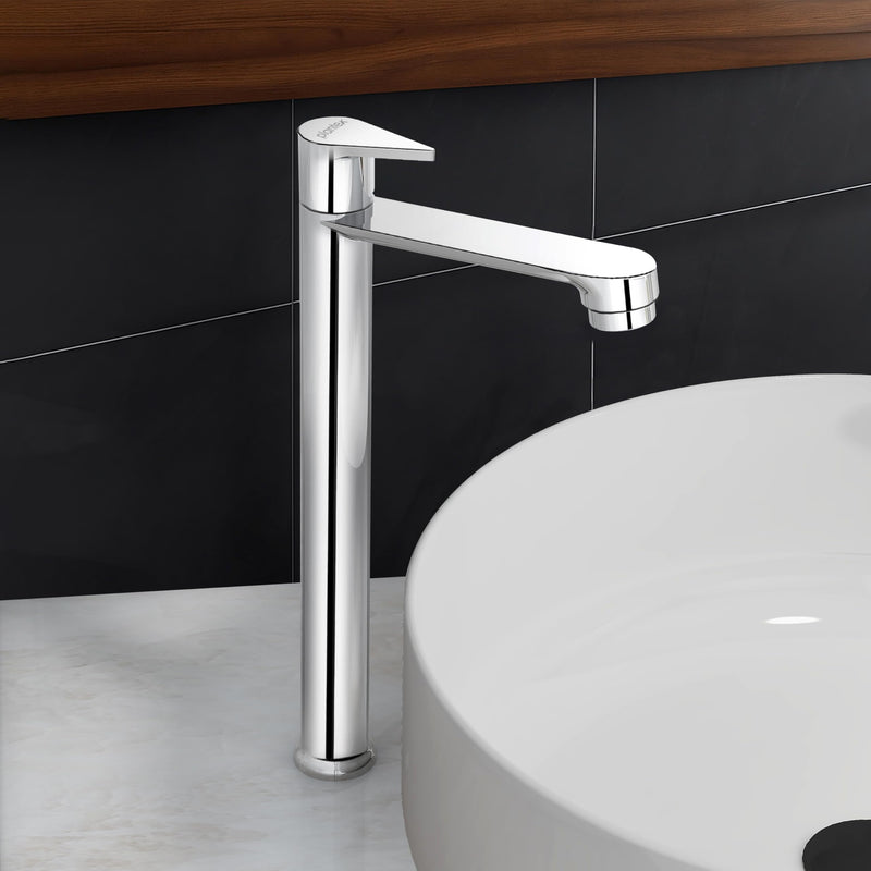 Plantex Pure Brass Pillar Tap for Wash Basin with Water Saving Nozzle/High Neck Wash Basin Tap/Pillar Cocke for Basin with 7 Year Warranty- (PAC-1804-Mirror Chrome)-1