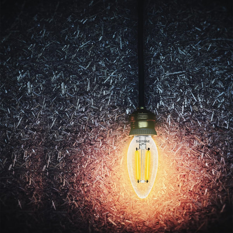 Philips 4-watt Filament Candle LED Bulb (Warm White, B0BJPQL2C6)