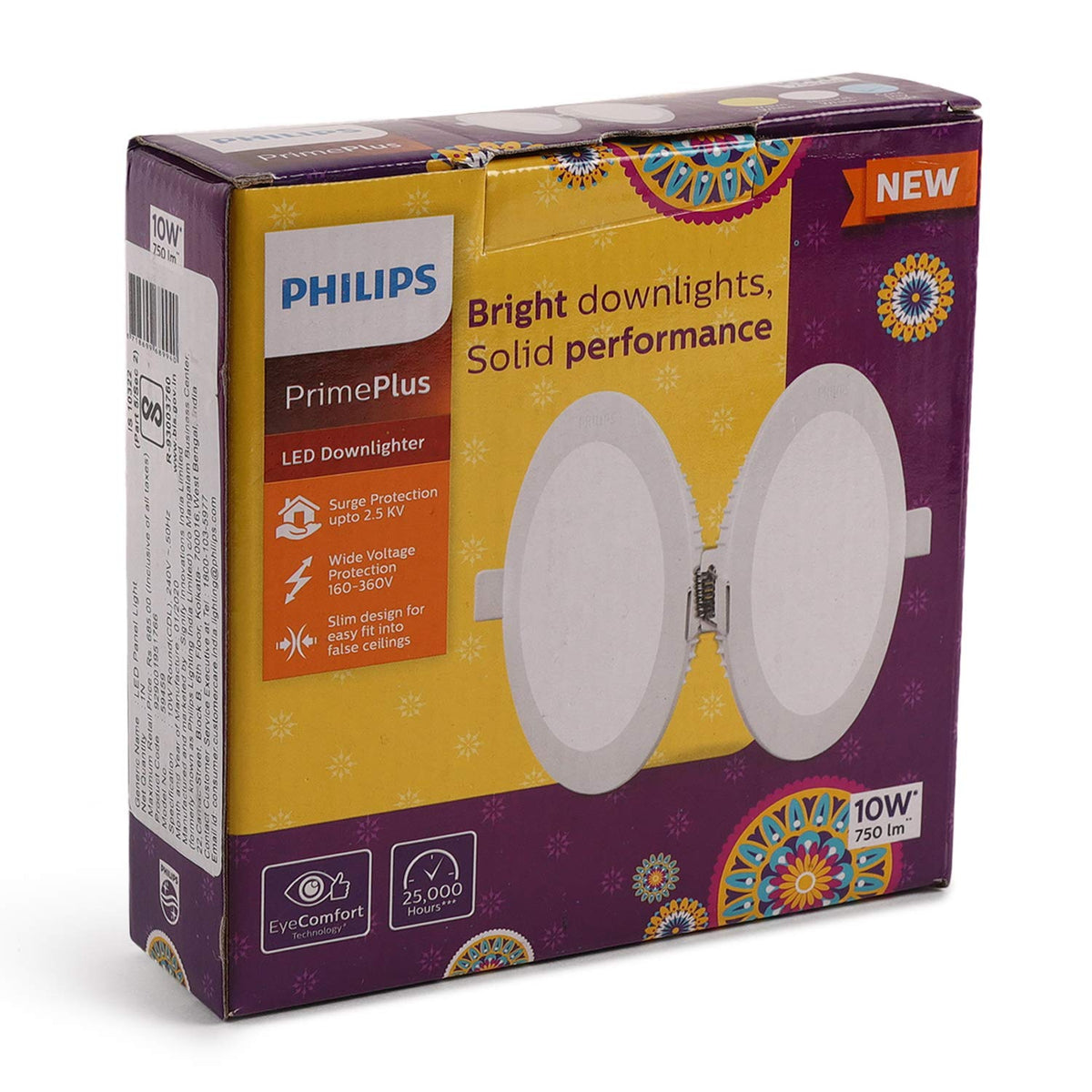 Philips 5-Watt Round Astra Prime Plus Recessed Downlighter Ceiling Panel Light (Cool White,Pack of 4)