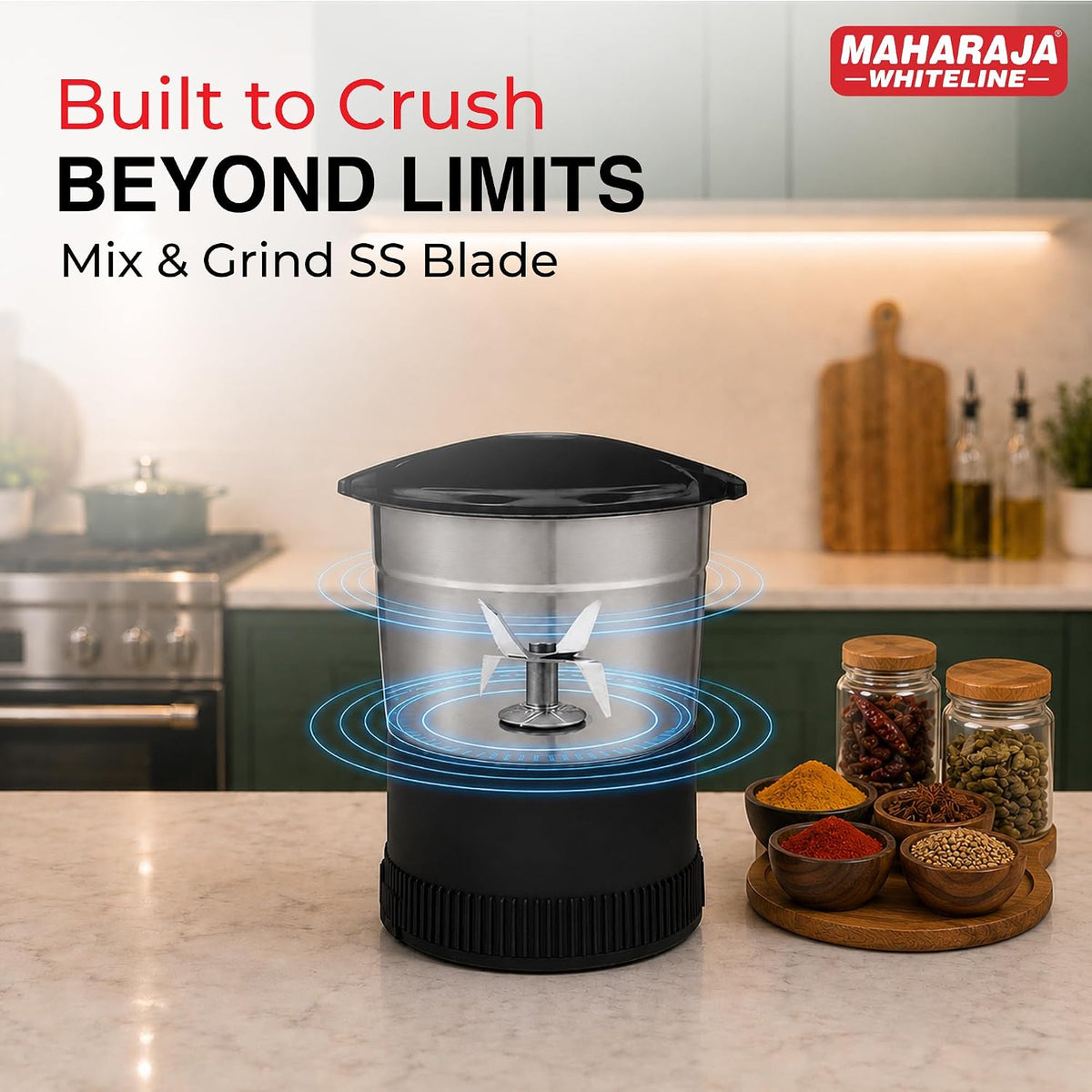 Maharaja Whiteline Odacio Desire Juicer Mixer grinder 550 Watt,smooth juicing, 3 jars, 5years warranty