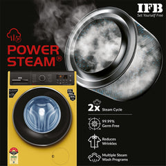 IFB 7 Kg 5 Star Front Load Washing Machine 2X Power Steam (ELITE ZLS 7012, Yellow, In-built Heater, 4 years Comprehensiv