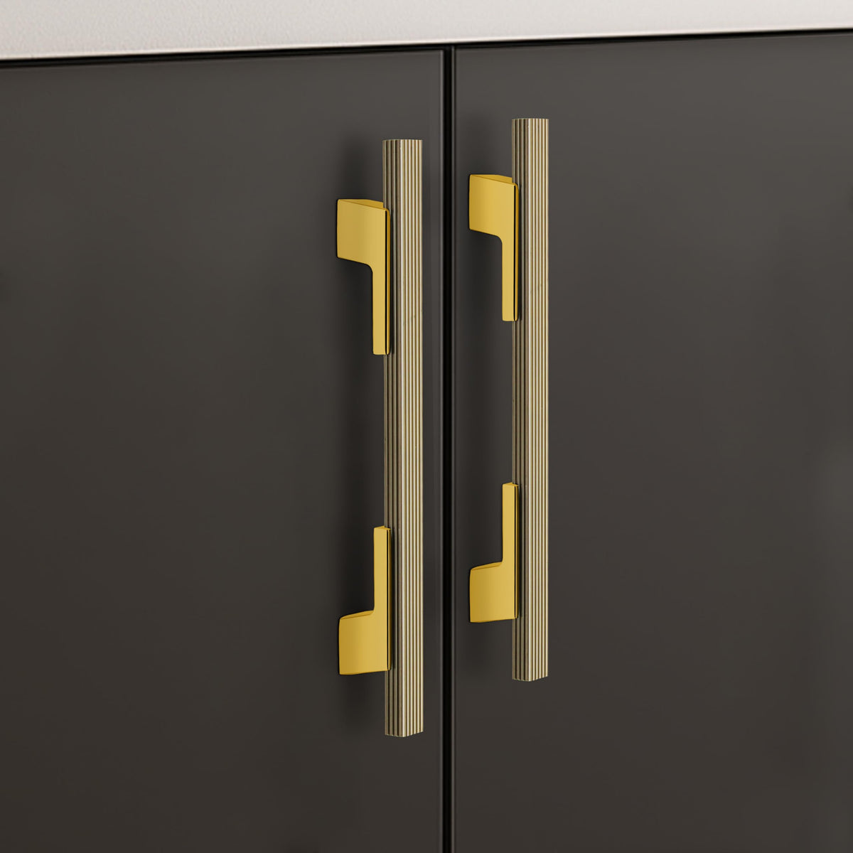 Plantex Cabinet Handle/Kitchen Cabinet Door Handle/Wardrobe/160 mm Cupboard Handle/Door Pull-Push Handle for Home/Office - Pack of 2 (Brass Antique & Gold)-1