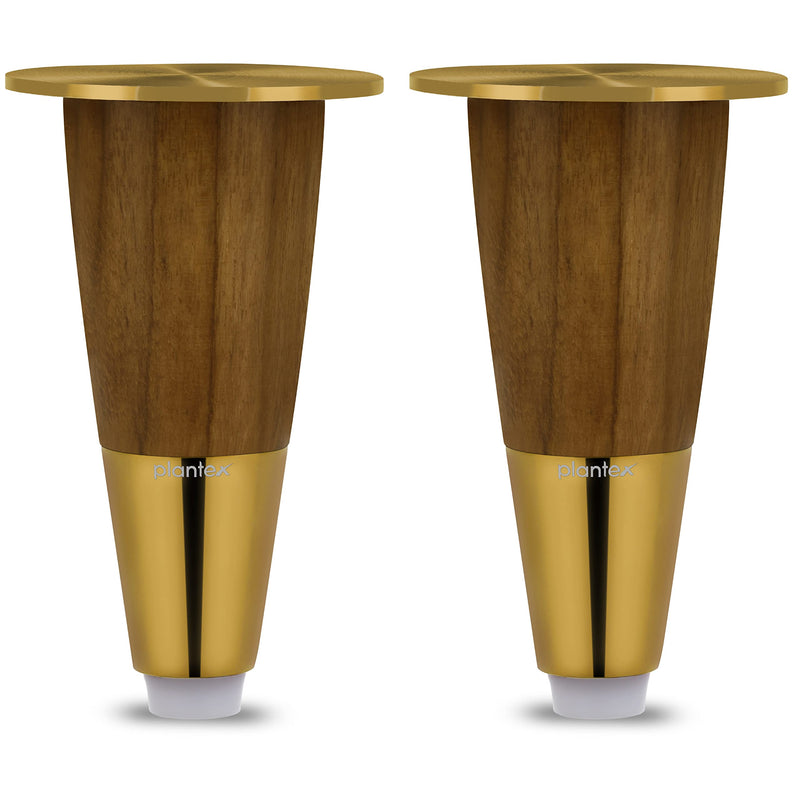 Plantex Heavy Duty Round 4 inch Spare Sofa Legs for Bed Furniture/Sofa Legs for Furniture Fitting/Table Legs/Sofa Leg Set of 2 pcs (Gold Finish) (Model APS-DTS-55)-1