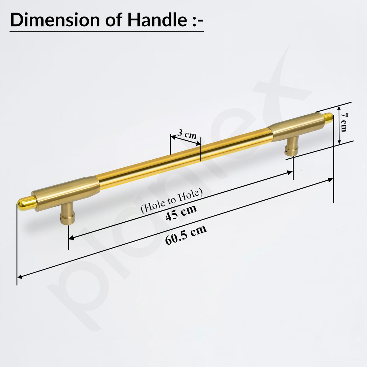Plantex 18 Inch Main Door Handle/Pull-Push Handle for Main Door/Stainless Steel Handle for Home&Office/Hotel - Pack of 1 (Brass Antique & PVD Gold)-2