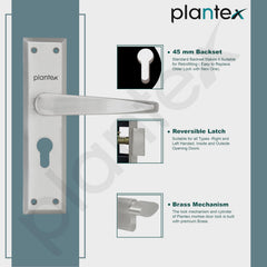 Plantex Main Door Lock Handle Set/6-Lever Locks Mechanism with 3 Years of Warranty/Mortise Lock with 3 Keys, Brass Locks Body & Cylinder(PTP-05 Matt)-4