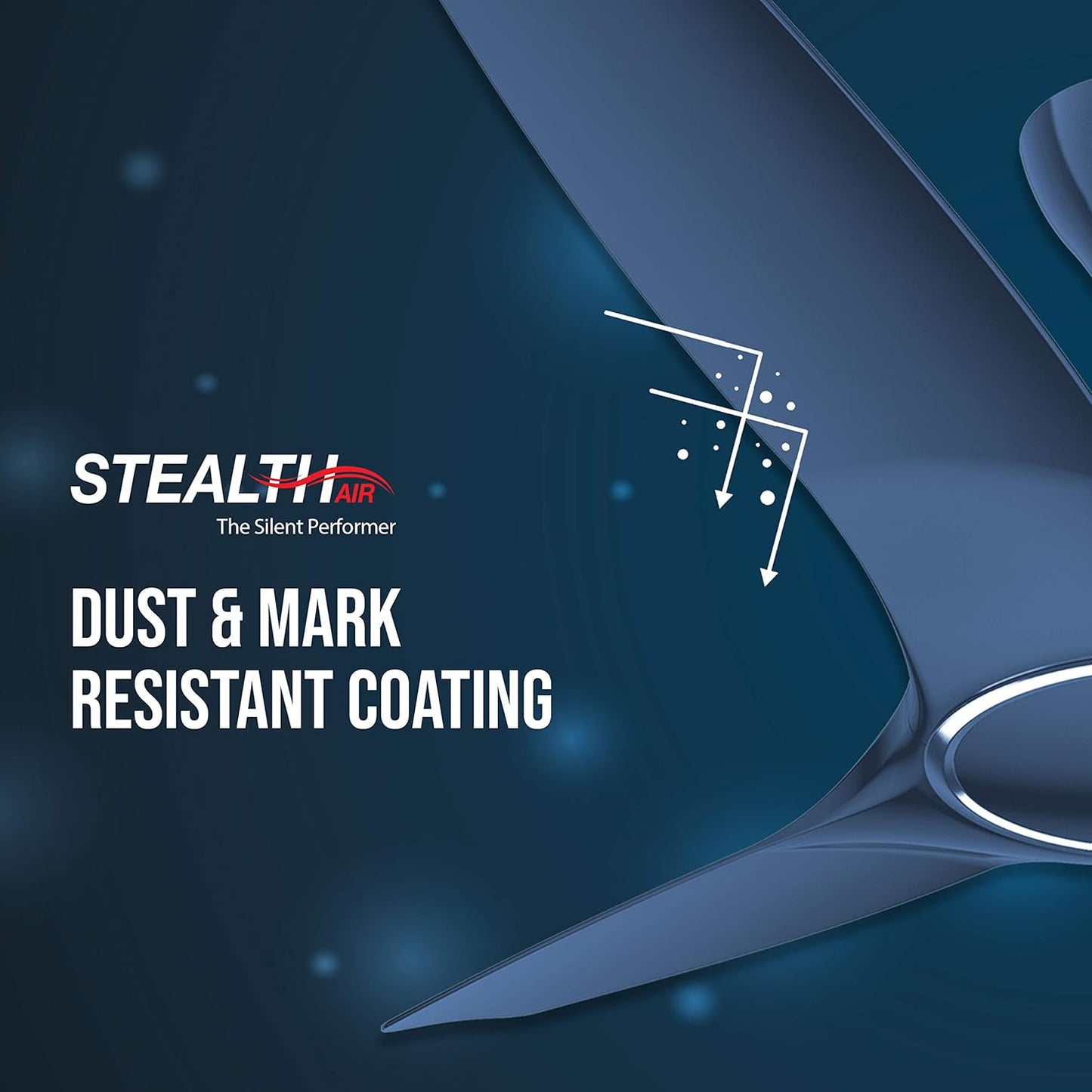 Havells 1250mm Stealth Air Ceiling Fan | Aerodynamic blades for silent operation, Superior Air Delivery | Dust Resistant , the most slient fan with Premium look and finish | (Pack of 1, Indigo Blue)