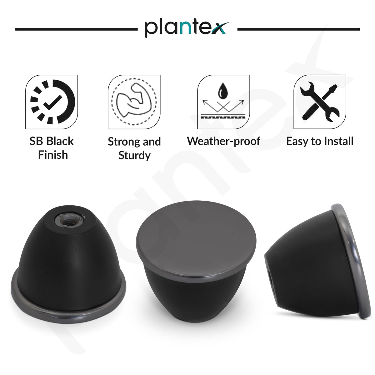 Plantex Knobs for Drawer/Drawer Knobs/Knobs for Cabinets/Pull-Push Knobs for Kitchen/Bedroom Drawer - Pack of 3 (Satin Black & Black)-4